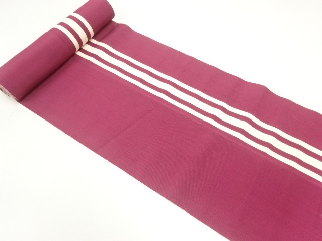 JAPANESE KIMONO / ANTIQUE STRIPED PATTERN WOVEN 8-SUN OBI FABRIC BOLT